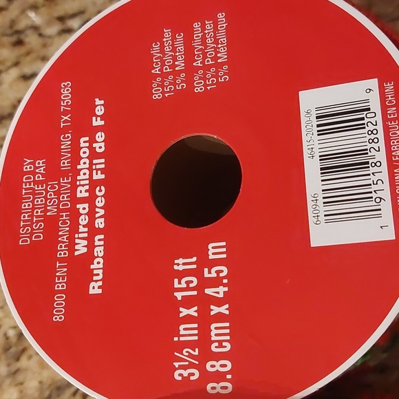 Wired Ribbon, 3 1/2 X 15 ft - Picture 2 of 4